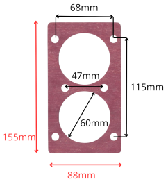 Uszczelka cylindra B2800 B3800 – rysunek wymiarowy