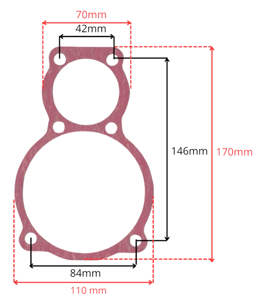 Wymiary uszczelki cylindra ABAC B4900 i B4900B