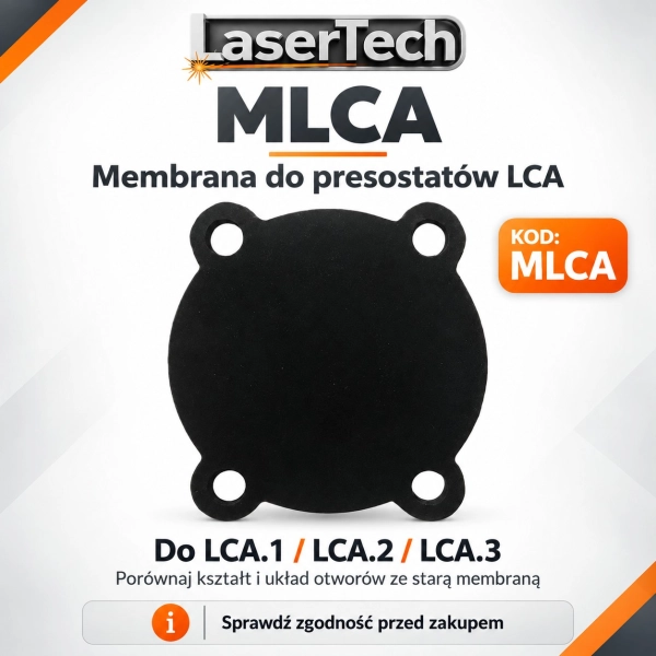 Grafika identyfikacyjna membrany presostatu LCA Lasertech MLCA do LCA.1, LCA.2 i LCA.3