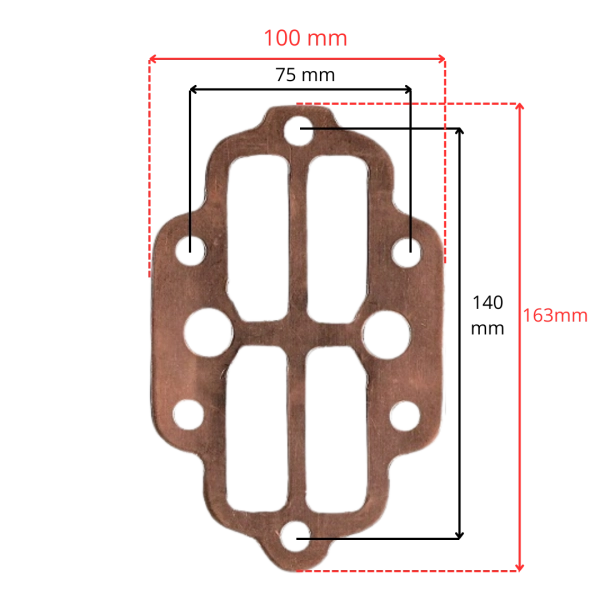 Miedziana uszczelka płyty zaworowej FIAC AB248 AB348 UPZ_F248/348 wymiary 100x163 mm