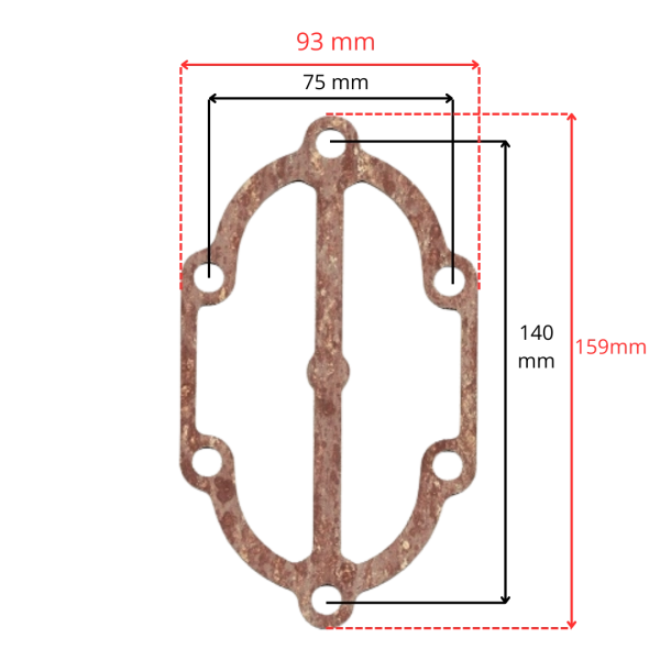 Uszczelka głowicy FIAC UG248/338 wymiary 93x159 mm