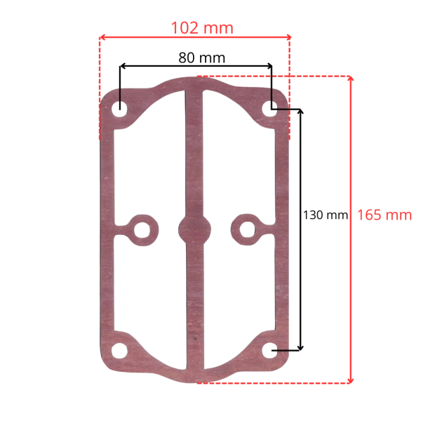 Uszczelka głowicy Airpress K16 UGK16 – wymiary 102 × 165 mm – Lasertech