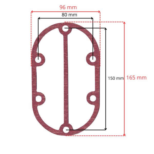 Uszczelka głowicy Airpress K17 K17C UGK17 – wymiary 96 × 165 mm – Lasertech