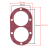 Uszczelka cylindra UCK17 Airpress K17 K17C – wymiary 96 × 165 mm, rozstaw 80 × 150 mm