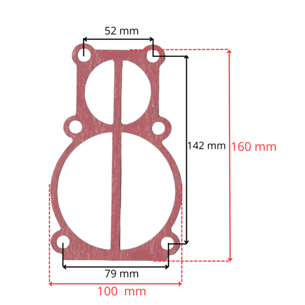 Uszczelka głowicy Airpress K25 UGK25 – wymiary 160 × 100 mm
