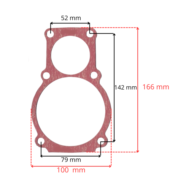 Uszczelka cylindra Airpress K25 UCK25 – wymiary 166 × 100 mm
