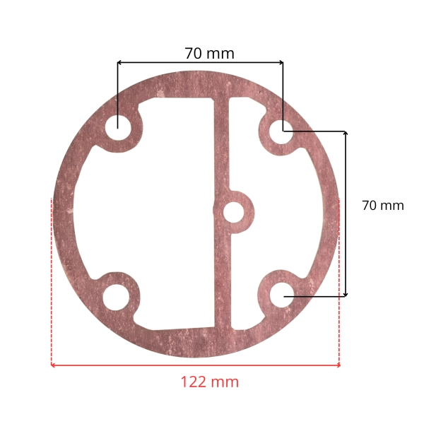 Uszczelka głowicy Walter 1200 dwustopniowa UGMTW1200 – 122 mm, rozstaw otworów 70 × 70 mm | Lasertech