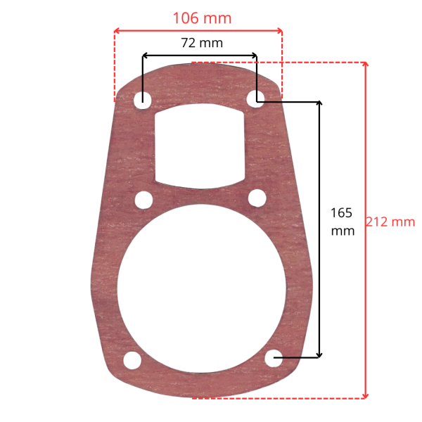 Rysunek techniczny uszczelki cylindra UCK30 do kompresora z wymiarami